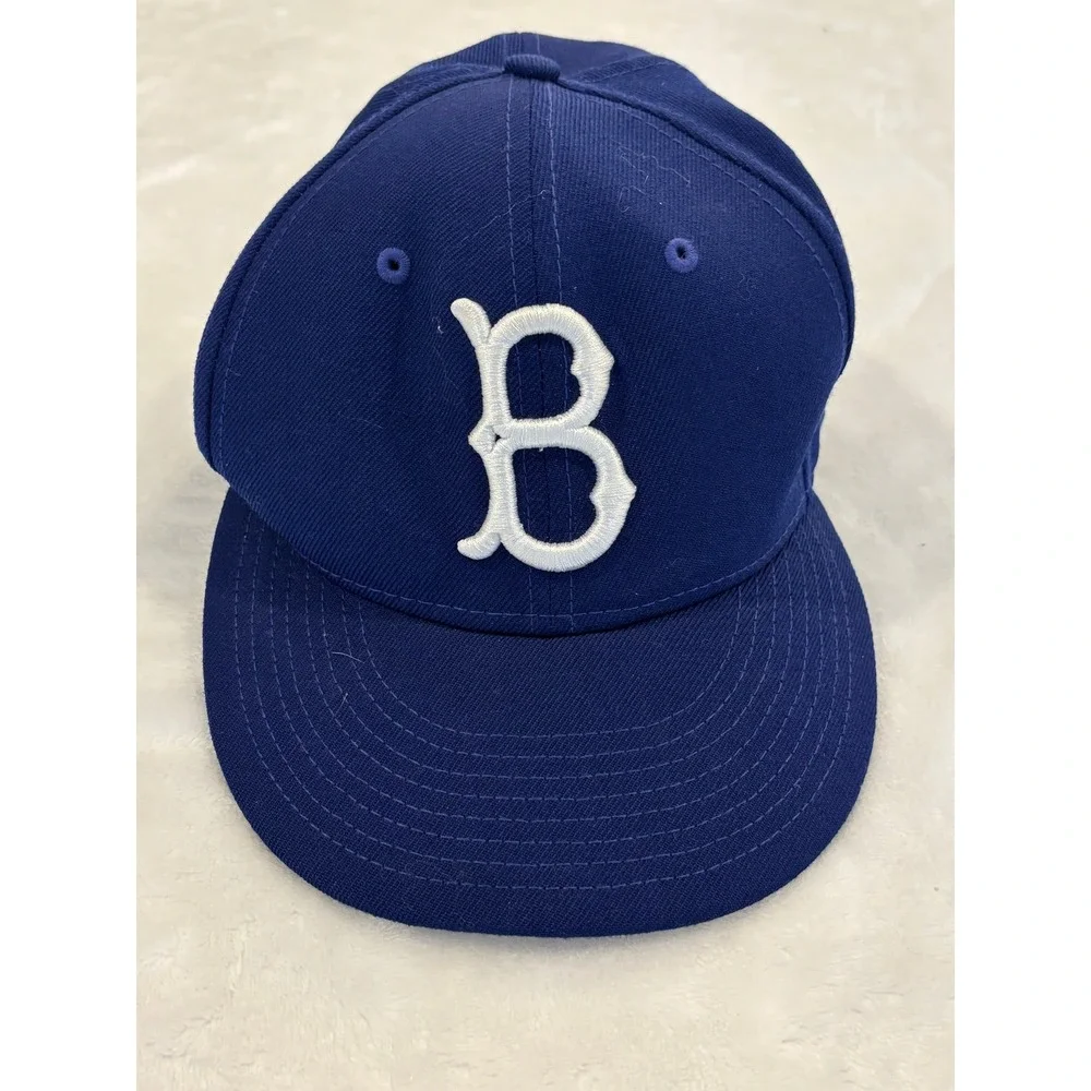 New Era 59FIFTY Brooklyn Dodgers Cooperstown Hat Blue Wool Fitted 7 1/4